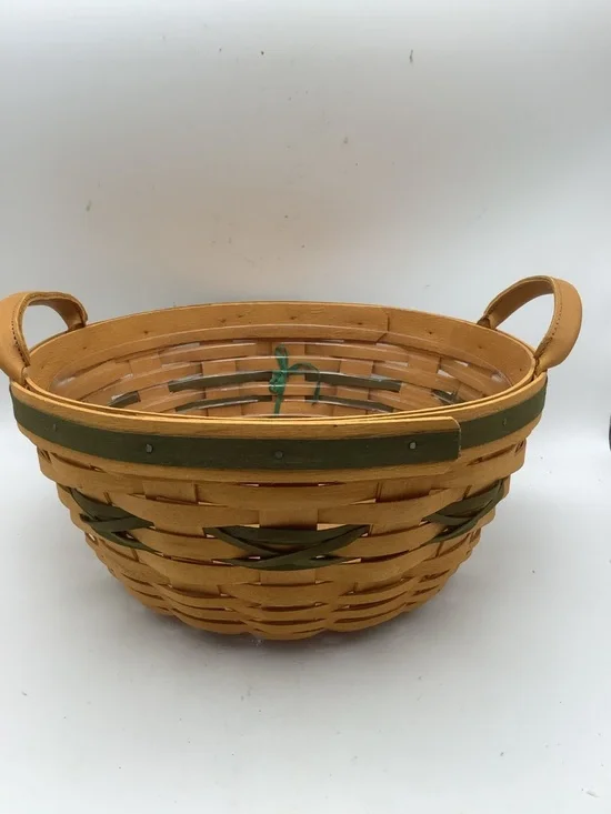 Vintage Longaberger 1999 Christmas Collection Popcorn Basket, Liner and Charm - Picture 4 of 11